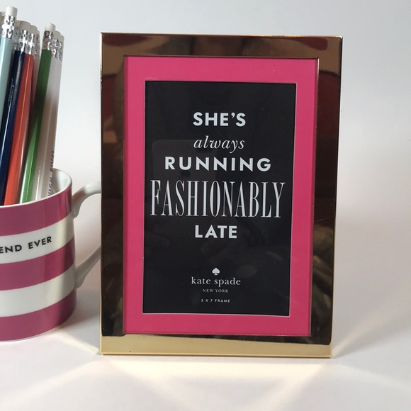 Kate Spade Lenox 5x7 gold metal frame pink matte - Picture 2 of 7